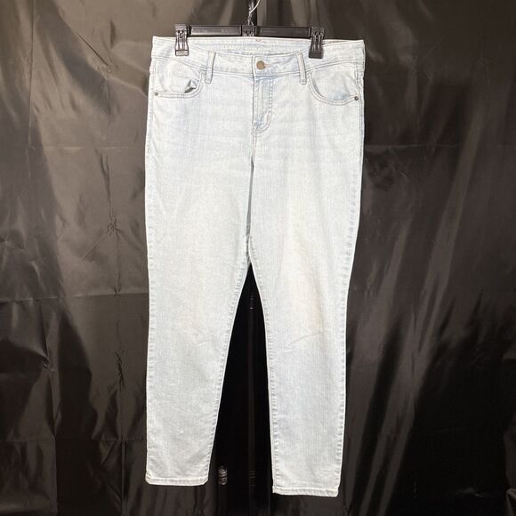 Old Navy Super Skinny Ankle Women's size 12 Light Wash Blue Denim Jeans - Picture 2 of 9